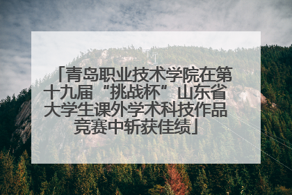 青岛职业技术学院在第十九届“挑战杯”山东省大学生课外学术科技作品竞赛中斩获佳绩