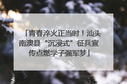 青春淬火正当时！汕头南澳县“沉浸式”征兵宣传点燃学子强军梦