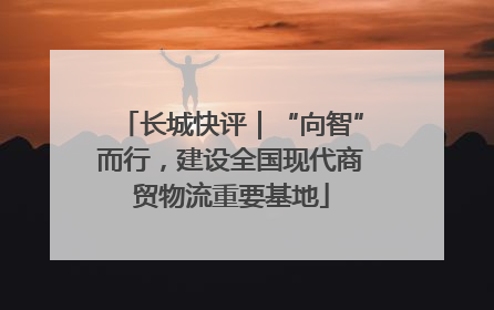 长城快评｜“向智”而行，建设全国现代商贸物流重要基地