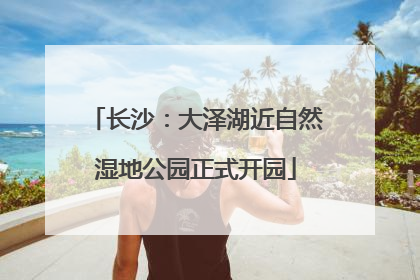 长沙：大泽湖近自然湿地公园正式开园