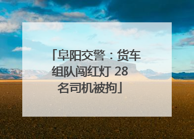 阜阳交警：货车组队闯红灯 28名司机被拘