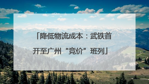 降低物流成本：武铁首开至广州“竞价”班列
