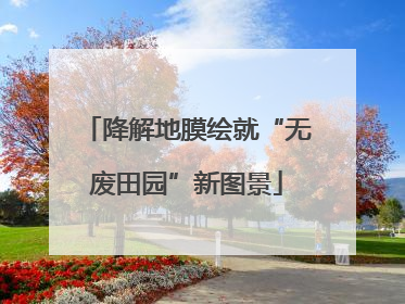 降解地膜绘就“无废田园”新图景