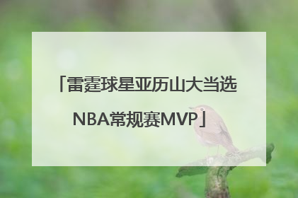 雷霆球星亚历山大当选NBA常规赛MVP