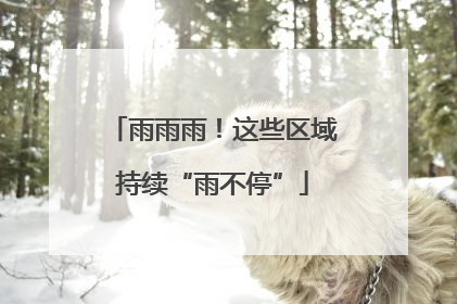 雨雨雨！这些区域持续“雨不停”
