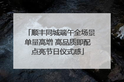 顺丰同城端午全场景单量高增 高品质即配点亮节日仪式感