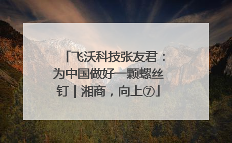 飞沃科技张友君：为中国做好一颗螺丝钉｜湘商，向上⑦