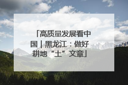 高质量发展看中国｜黑龙江：做好耕地“土”文章