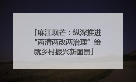 麻江坝芒：纵深推进“两清两改两治理”绘就乡村振兴新图景