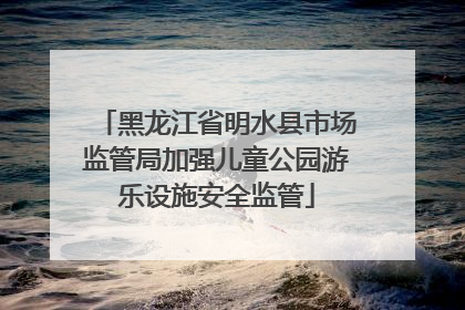 黑龙江省明水县市场监管局加强儿童公园游乐设施安全监管