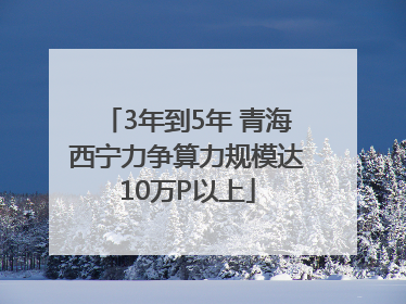 3年到5年 青海西宁力争算力规模达10万P以上
