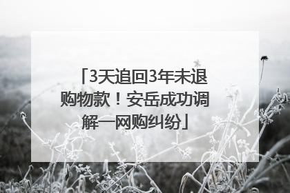 3天追回3年未退购物款！安岳成功调解一网购纠纷