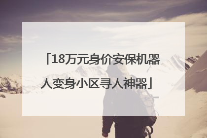 18万元身价安保机器人变身小区寻人神器