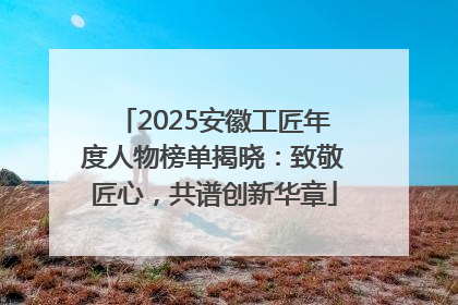 2025安徽工匠年度人物榜单揭晓：致敬匠心，共谱创新华章