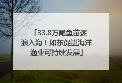 33.8万尾鱼苗逐浪入海！如东促进海洋渔业可持续发展