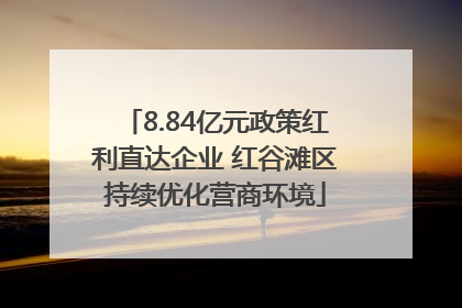 8.84亿元政策红利直达企业 红谷滩区持续优化营商环境