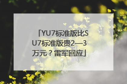 YU7标准版比SU7标准版贵2—3万元？雷军回应